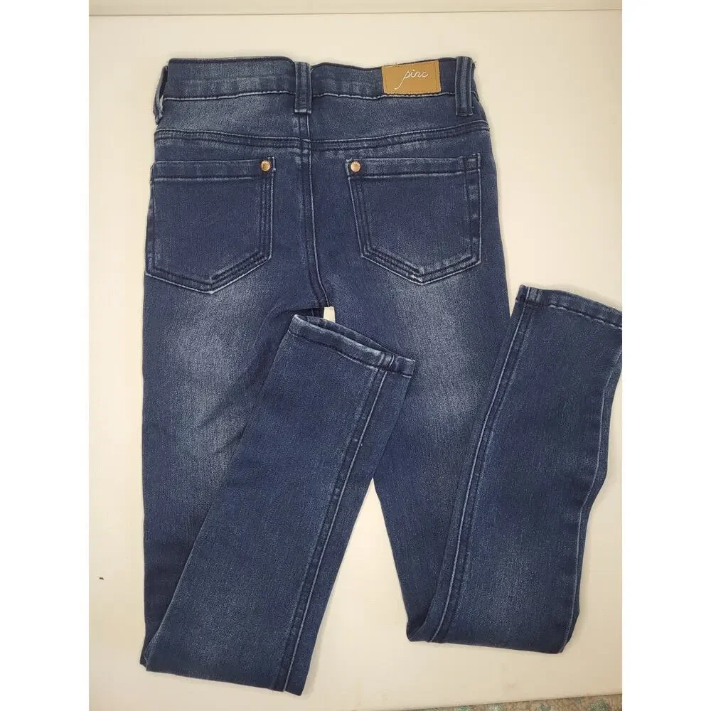 NWT Pinc Premium Girls Medium Wash Stretch Denim Skinny Jeans (Size 7)